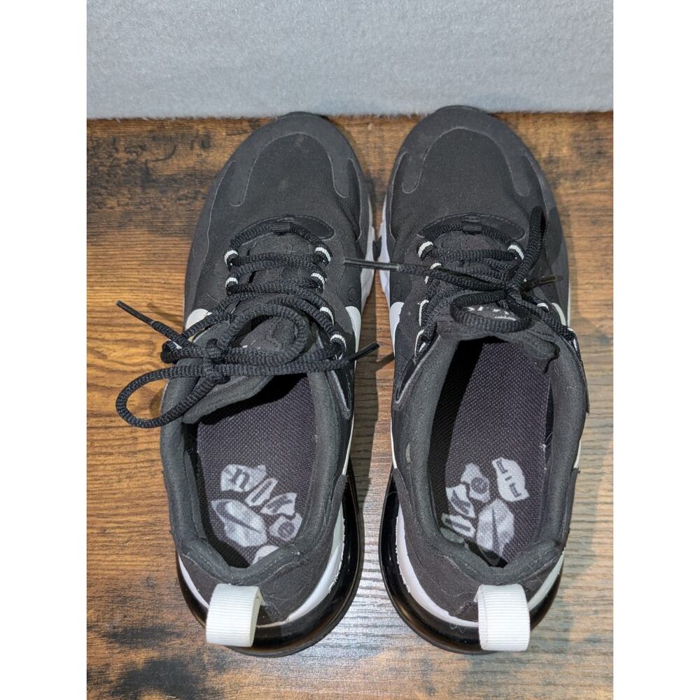 Nike Air Max 270 React Womens 7.5 Black White Running Shoes Sneakers AT6174-004 - Picture 7 of 9